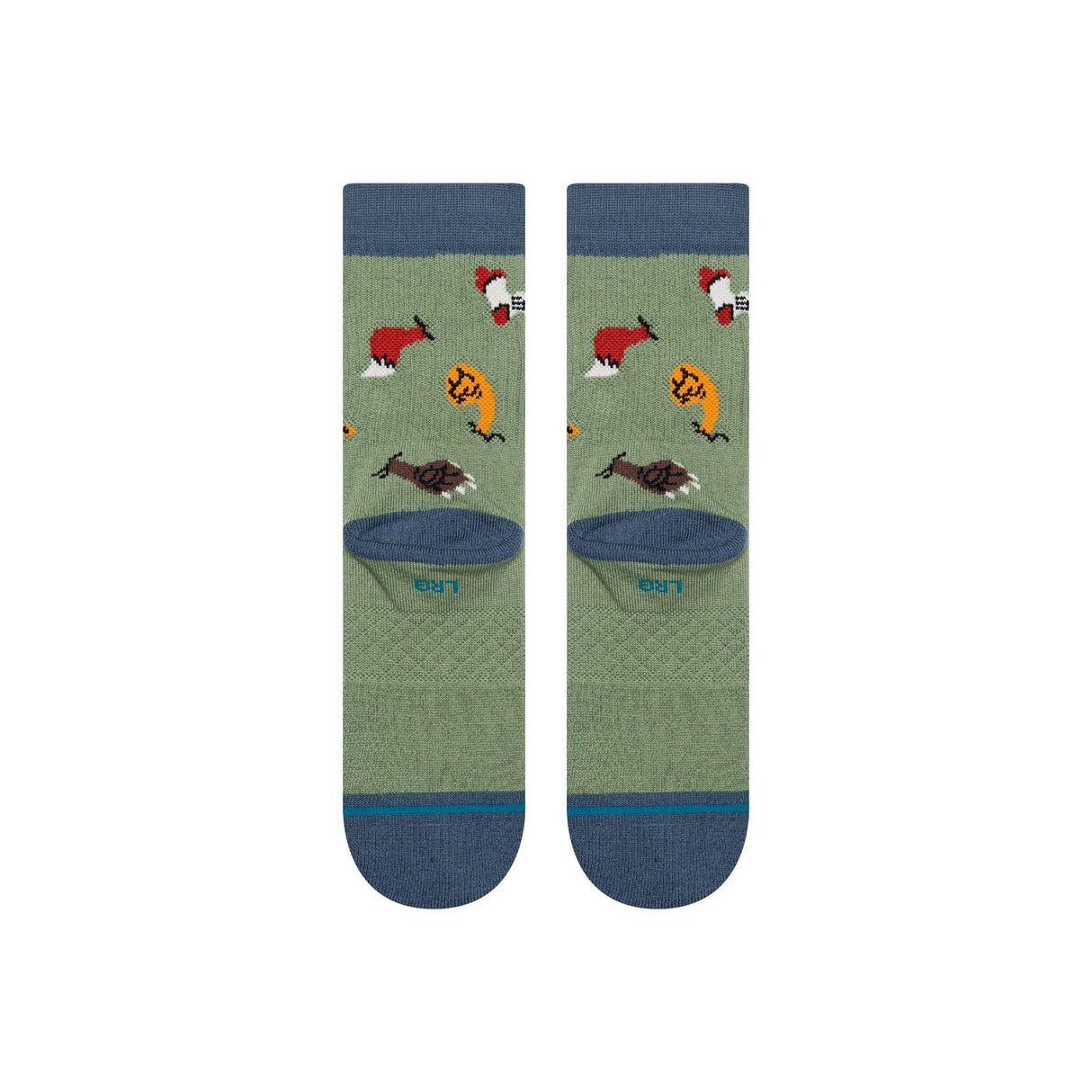 Stance Kids Nature Brawl Crew Socks - Large / Green