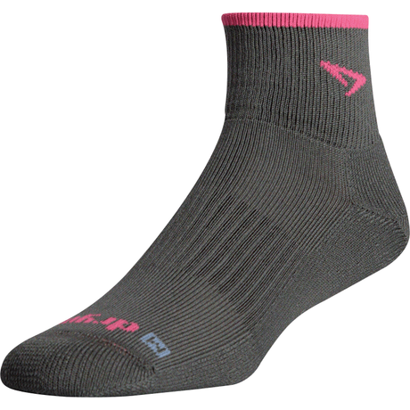 Drymax Trail Run 1/4 Crew Socks  -  Small / Dark Gray/Neon Pink