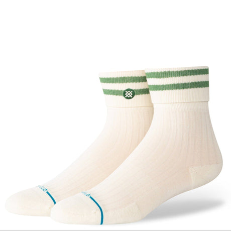 Stance Womens Cotton Quarter Roll Top Socks  -  Small / Green