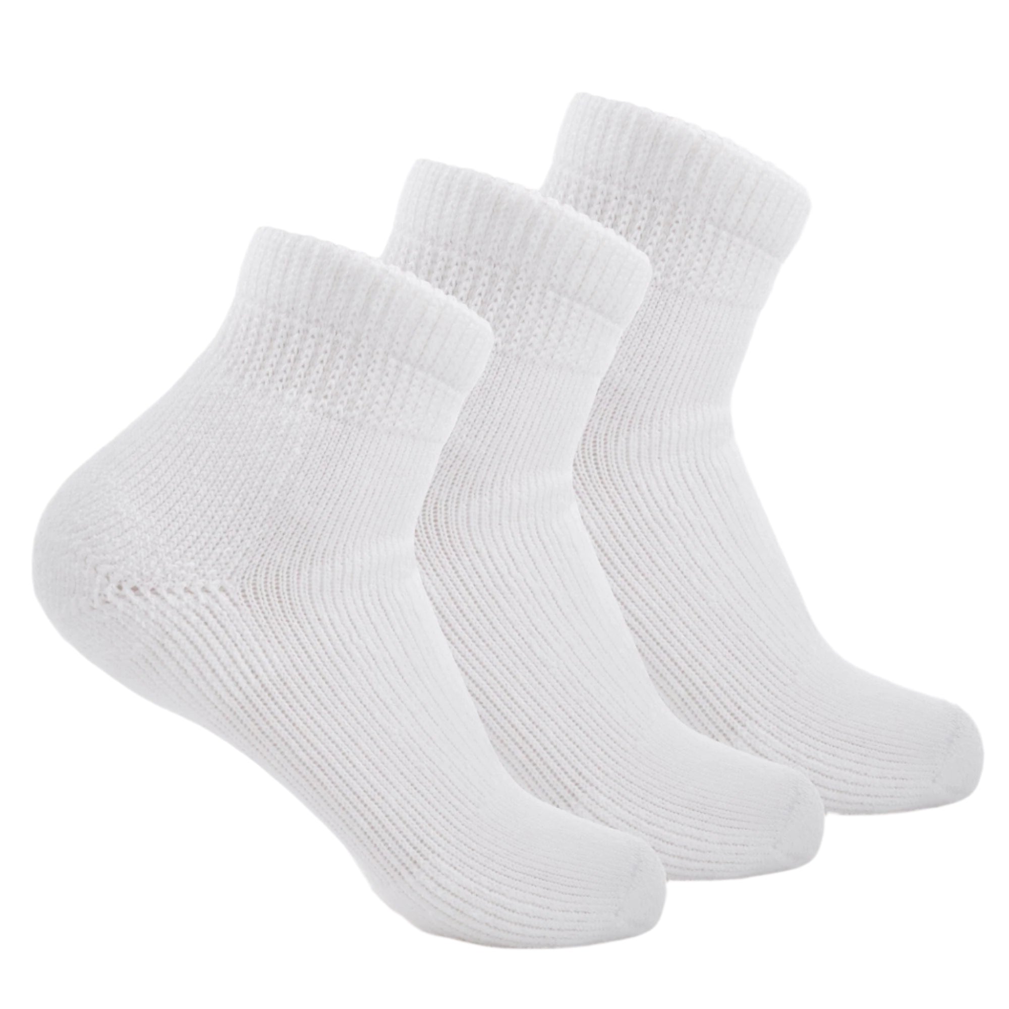Thorlo Walking Moderate Cushion Mini-Crew 3-Pack Socks  -  Large / White