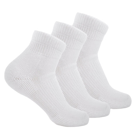 Thorlo Walking Moderate Cushion Mini-Crew 3-Pack Socks  -  Large / White