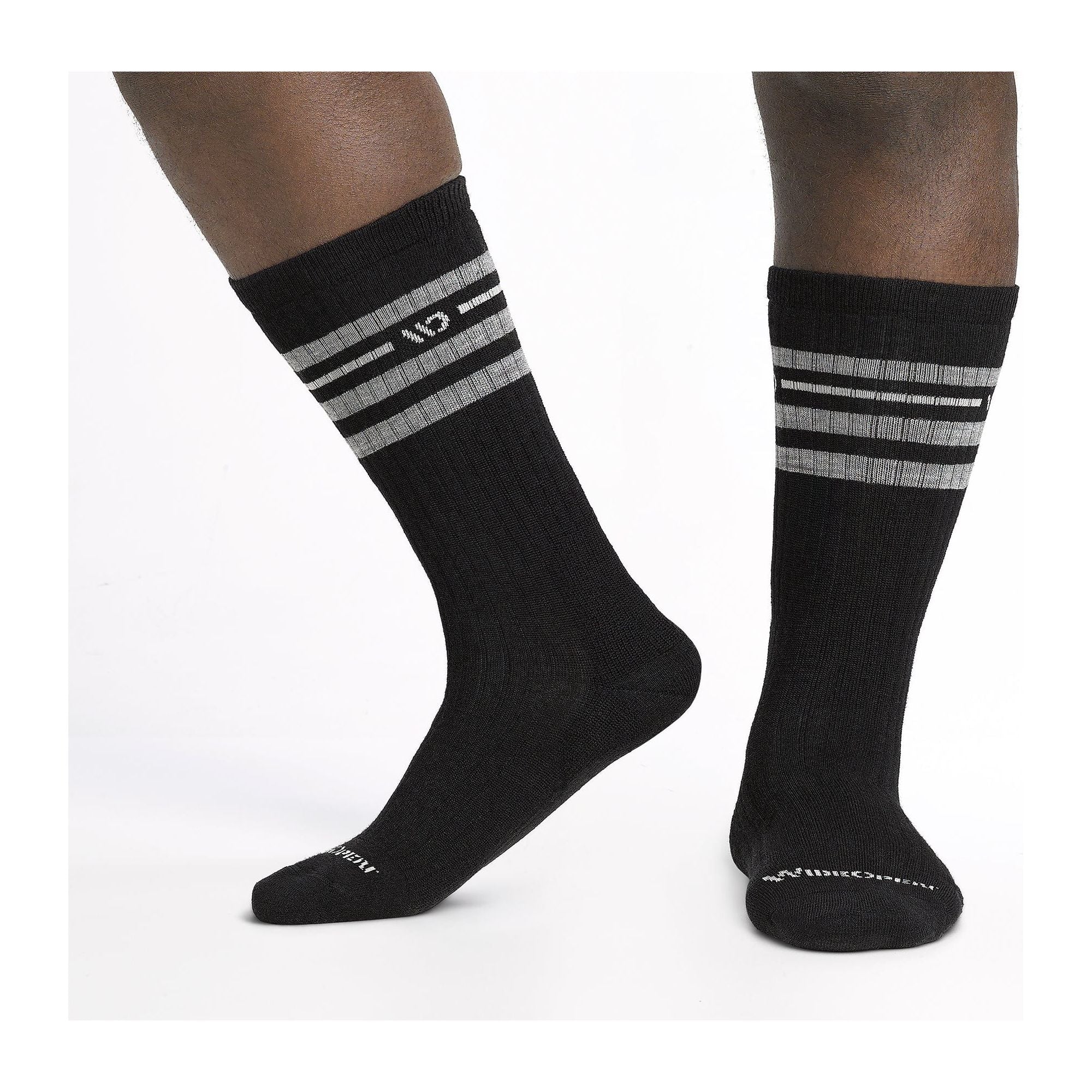 Wide Open Mens Vintage Stripe Cushioned Crew Socks  -