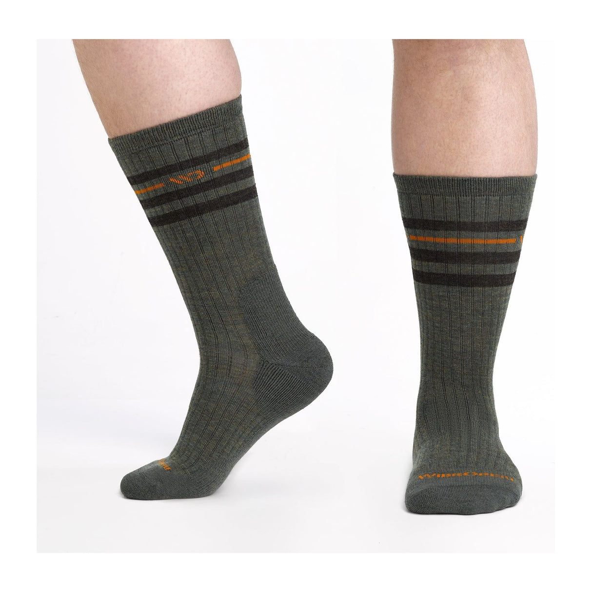 Wide Open Mens Vintage Stripe Cushioned Crew Socks  -
