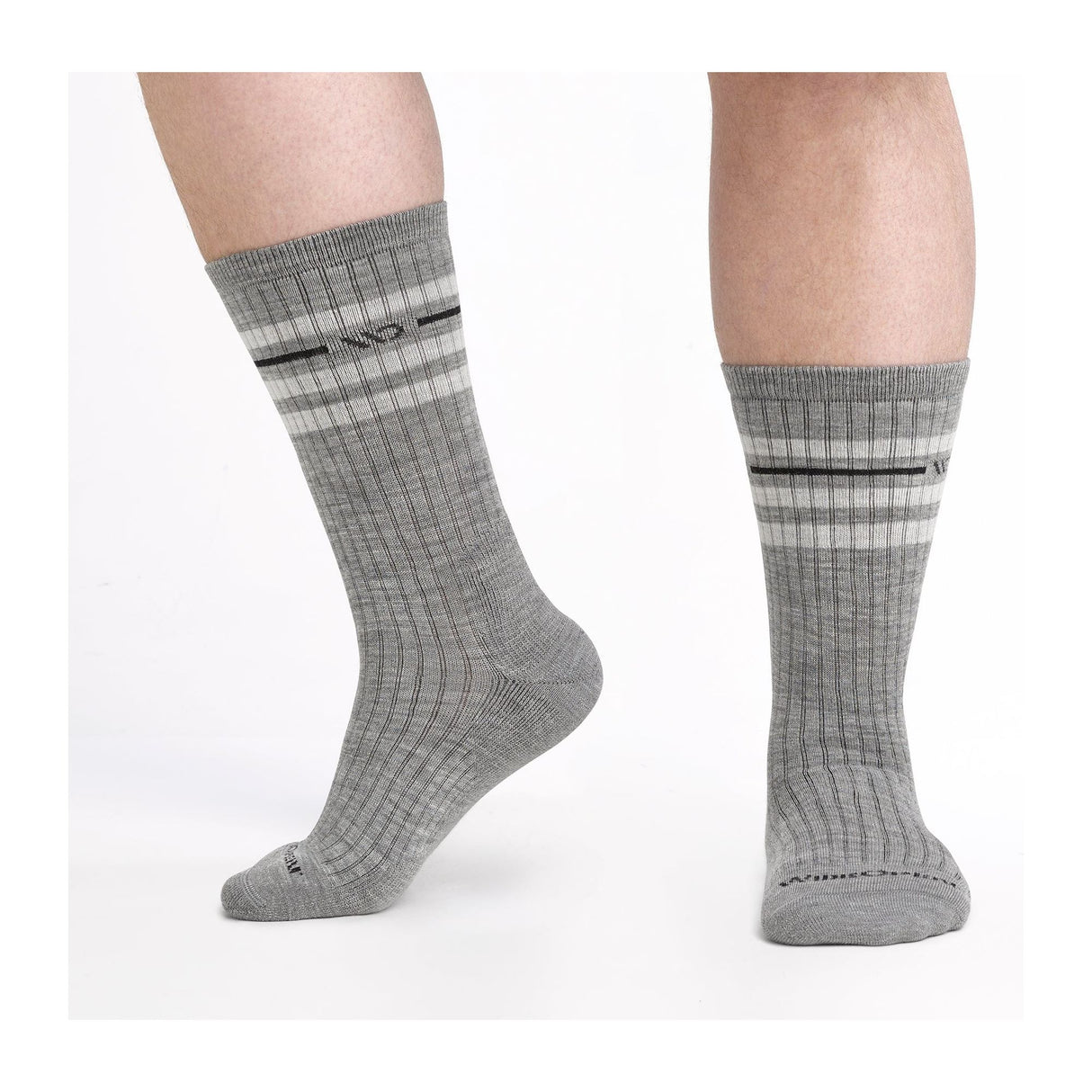 Wide Open Mens Vintage Stripe Cushioned Crew Socks  -