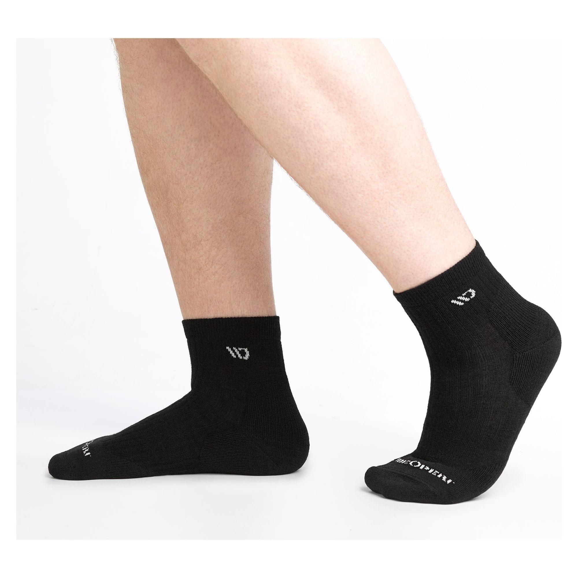 Wide Open Mens Solid Cushioned Quarter Socks  -