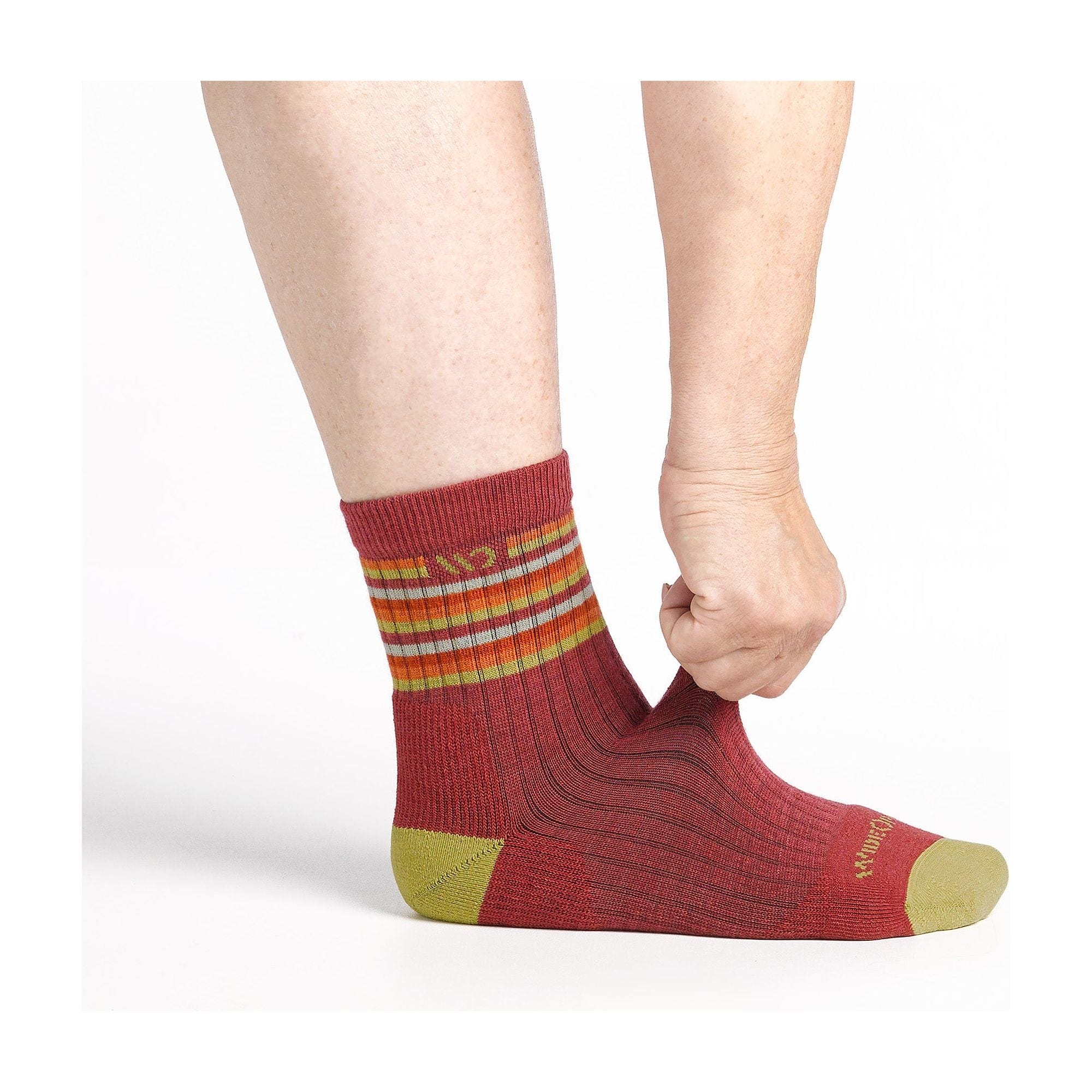 Wide Open Womens Multi Stripe Cushioned Micro Crew Socks  -