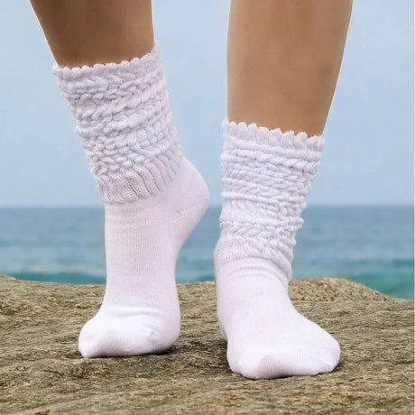 Bambukas Womens Soft 'n Slouchy Slouch Socks  -  One Size Fits Most / Snow White
