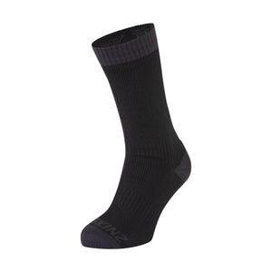 Sealskinz Wiveton Waterproof Warm Weather Mid Socks  -  Small / Black/Gray Solid