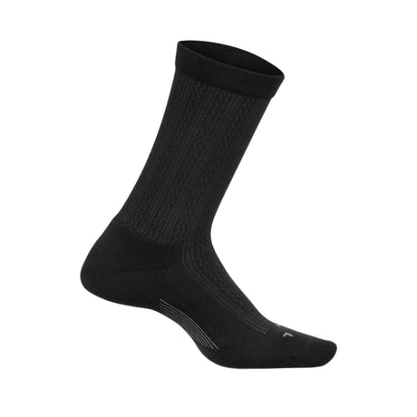 Feetures Womens Everyday Texture Max Cushion Crew Socks  -  Small / Black