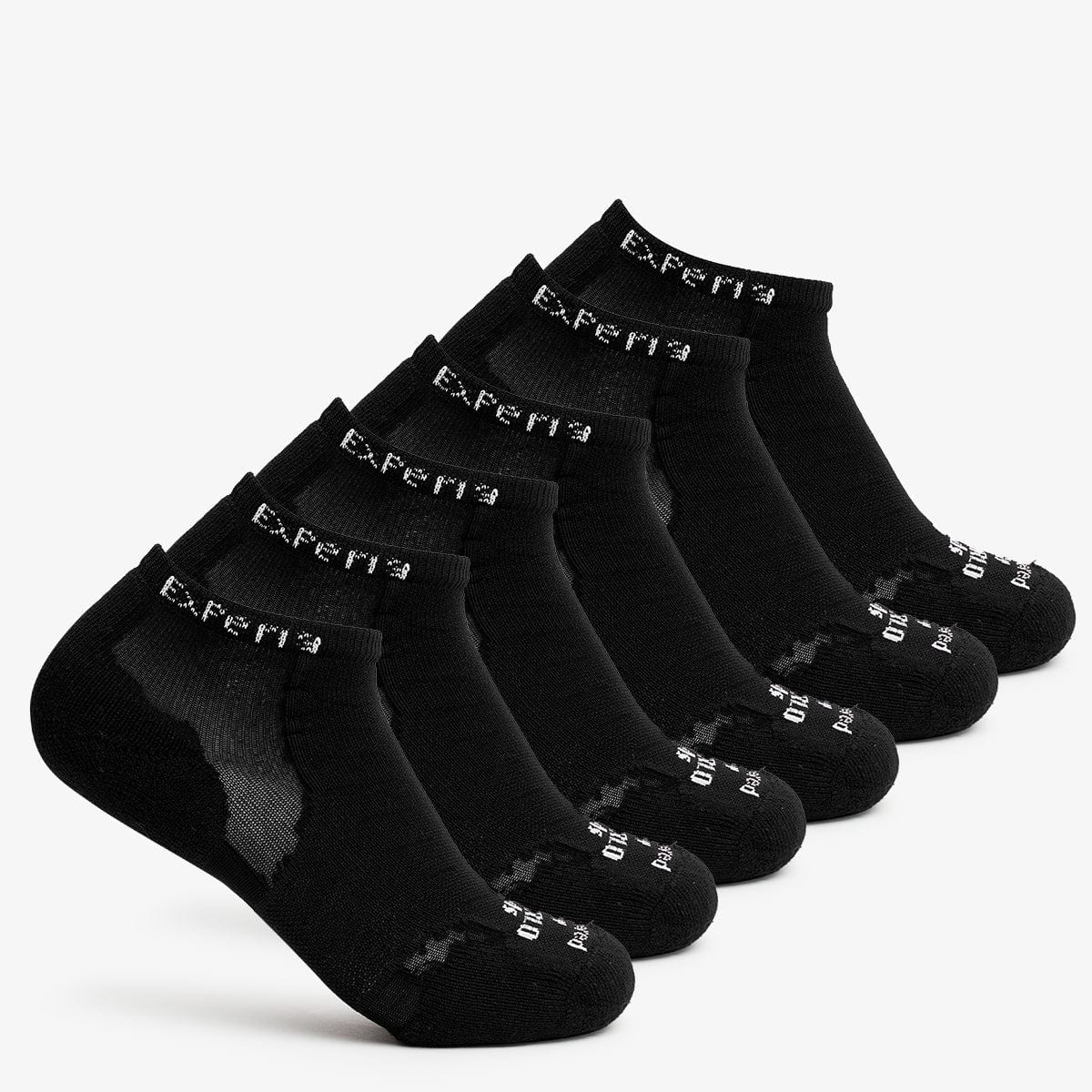 Thorlo Experia TECHFIT Light Cushion Low-Cut Socks  -  Small / Black on Black / 6-Pair Pack