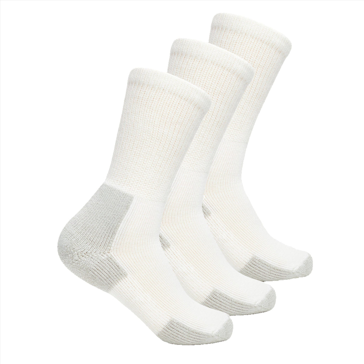 Thorlo Maximum Cushion Crew Running Socks  -  Medium / White/Platinum / 3-Pair Pack