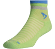 Drymax Hawks Hot Weather Running 1/4 Crew Socks  -  Small / Sublime/Caroline Blue & Gray Stripes