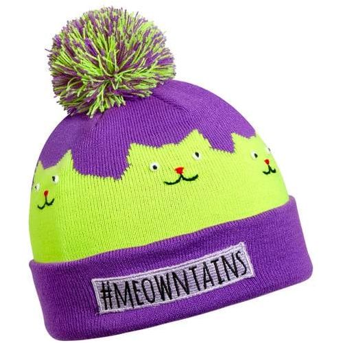 Turtle Fur Kids #Meowntains Pom Beanie  -  One Size Fits Most / Orchid