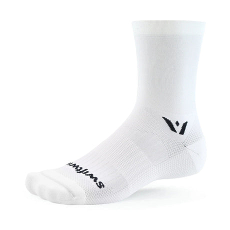 Swiftwick Aspire Five Crew Socks  -  Small / White