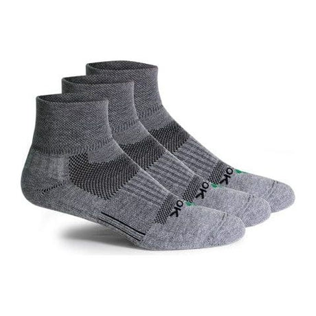 Fitsok CF2 Shadow Yarn Quarter Socks 3-Pack  -  Medium / Gunmetal