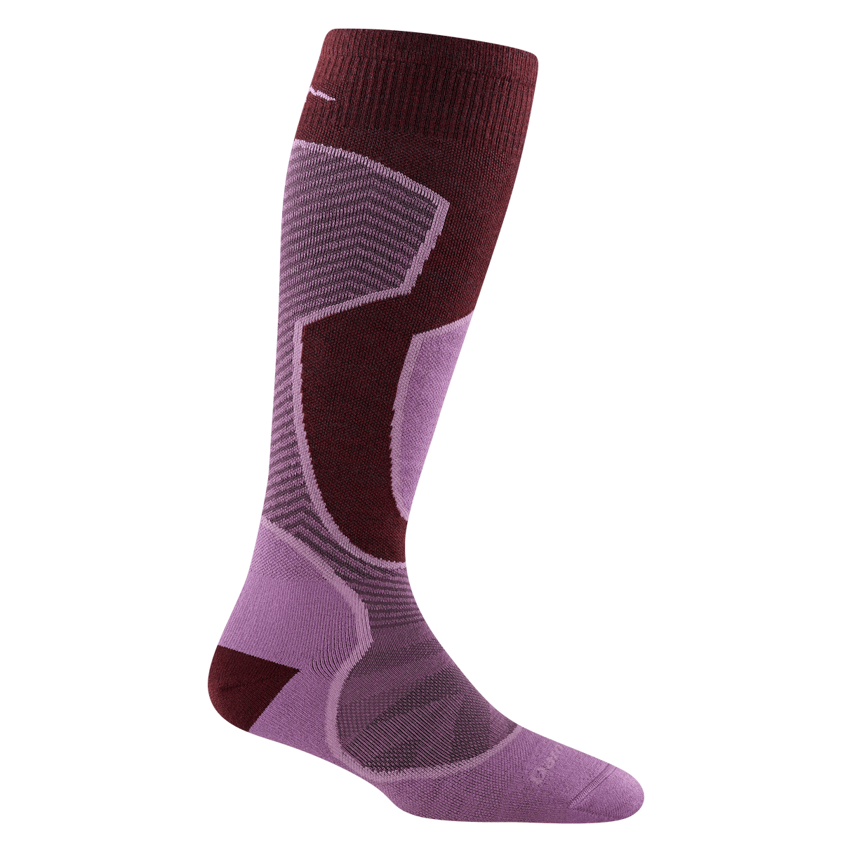 Darn Tough Womens Outer Limits Over-the-Calf Lightweight Ski & Snowboard Socks - Small / Burgundy