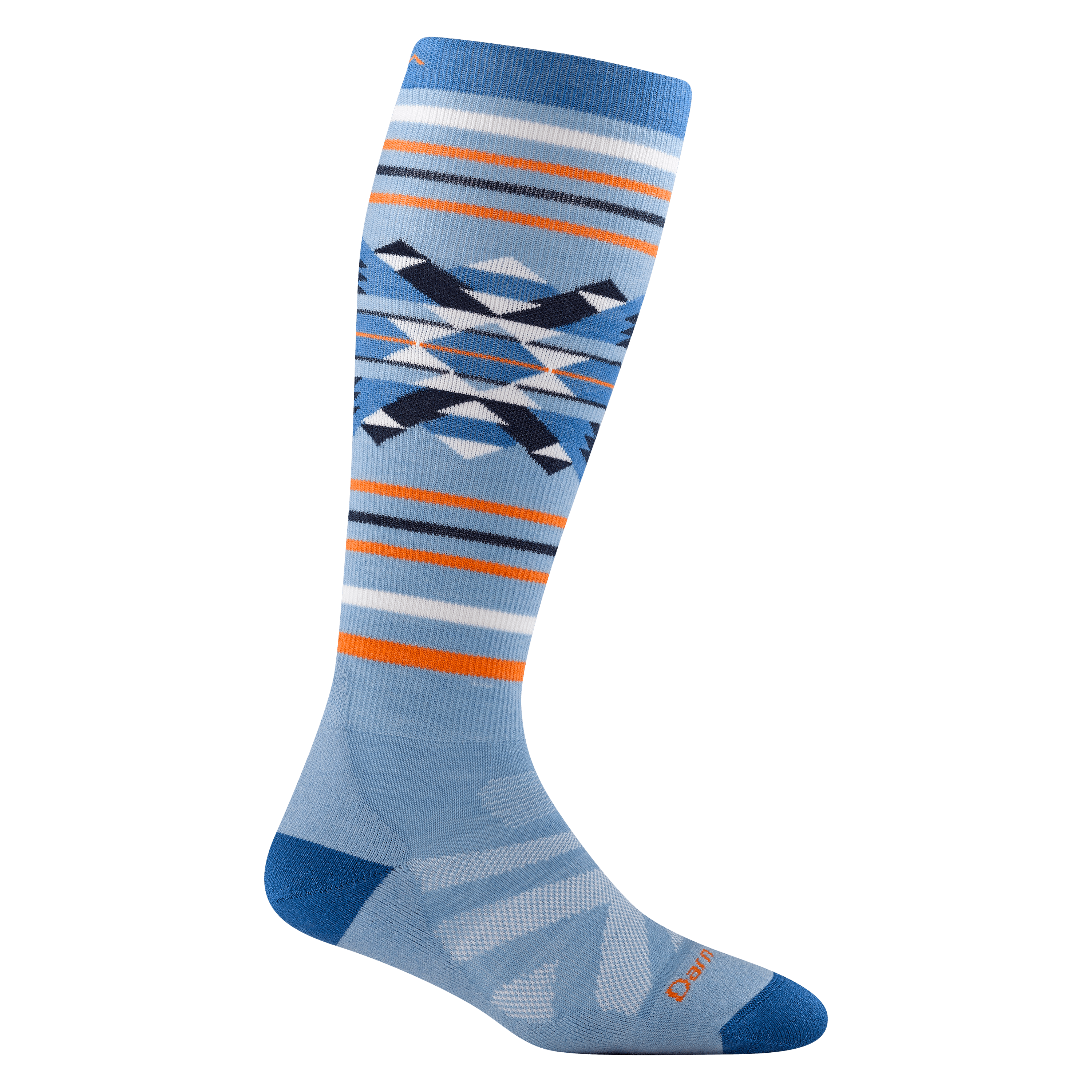 Darn Tough Womens Snowscape Over-the-Calf Lightweight Ski & Snowboard Socks - Clearance  -  Small / Bluebird