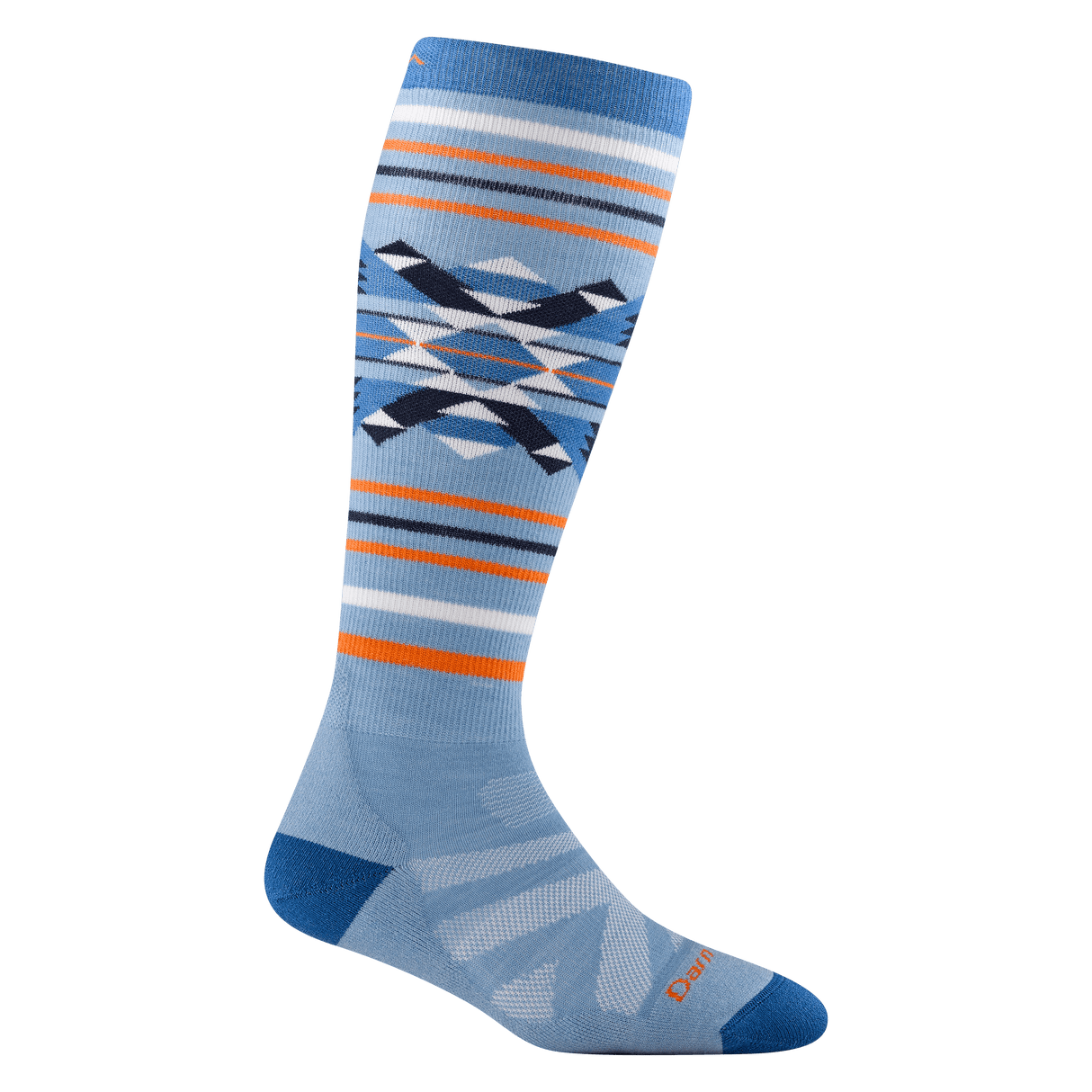 Darn Tough Womens Snowscape Over-the-Calf Lightweight Ski & Snowboard Socks - Clearance  -  Small / Bluebird