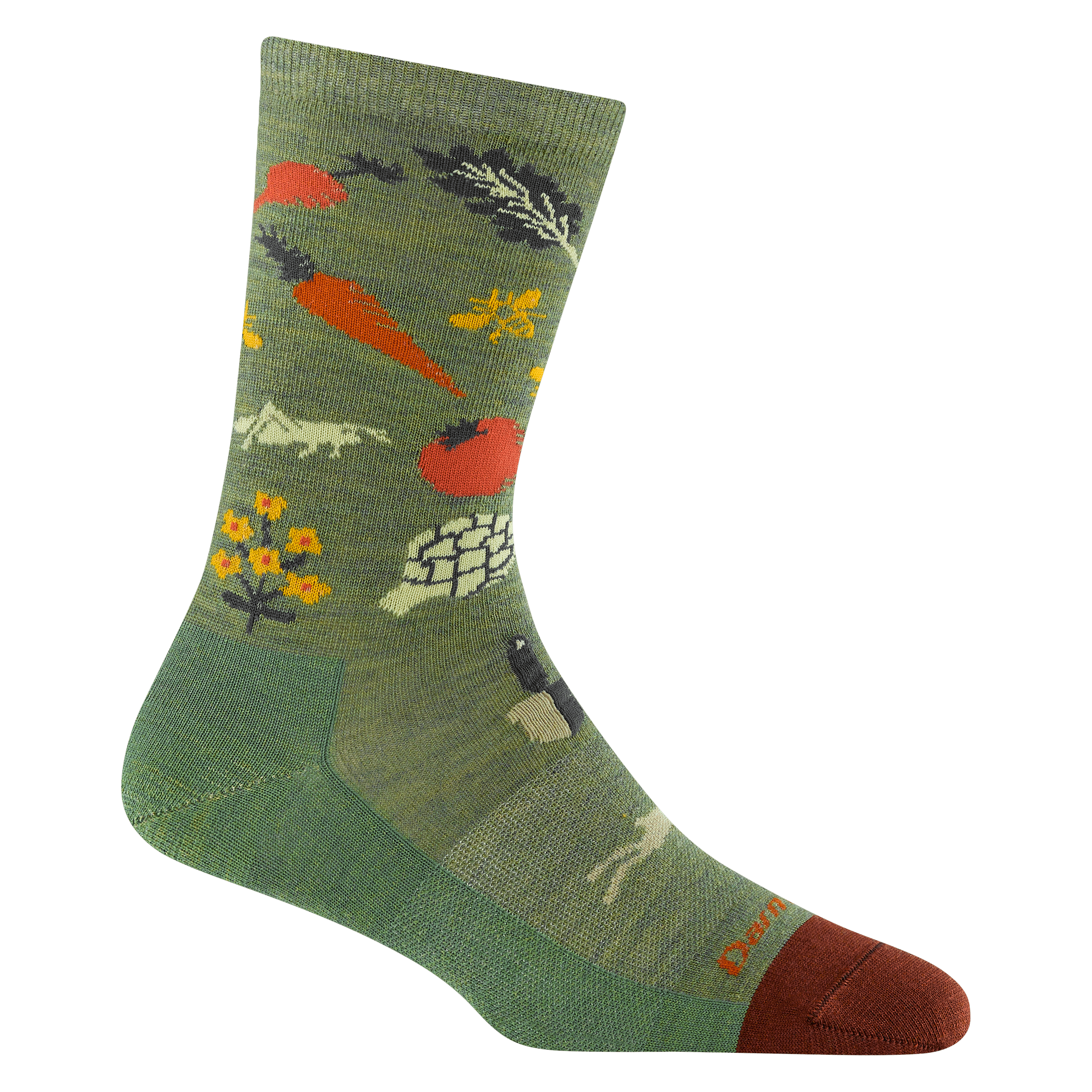 Darn Tough Womens Farmers Market Crew Lightweight Lifestyle Socks  -  Small / Willow