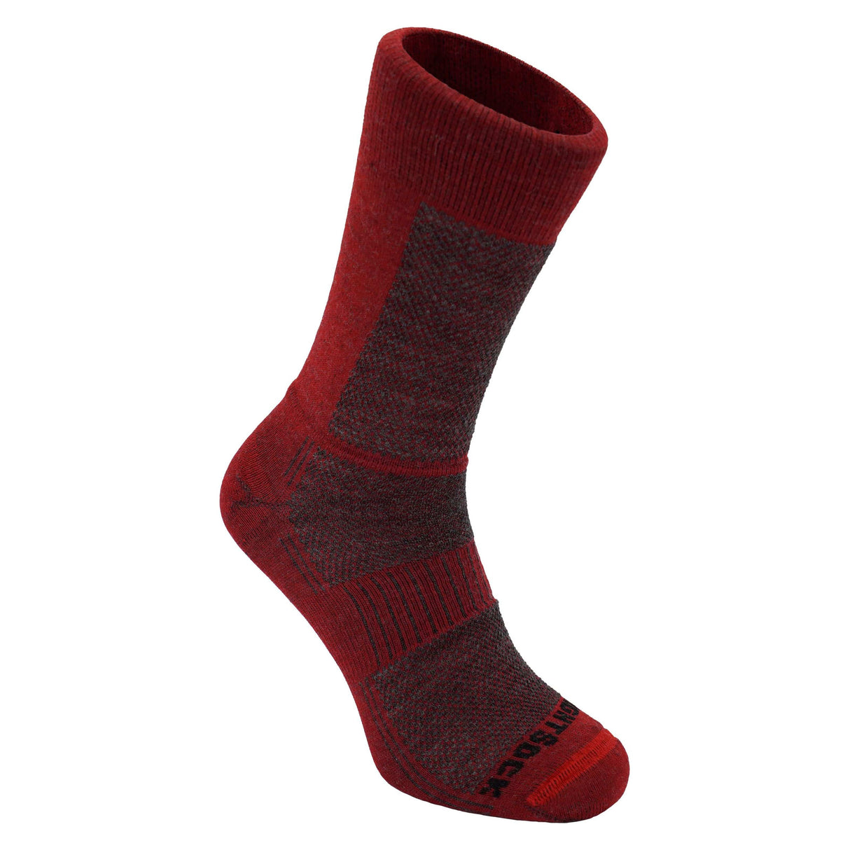 Wrightsock Double-Layer Merino Coolmesh II Crew Socks - Small / Gray/Fire