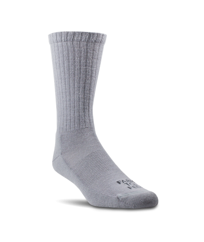 Farm to Feet Mount Airy Light Cushion Crew Everyday Socks  -  Medium / Platinum