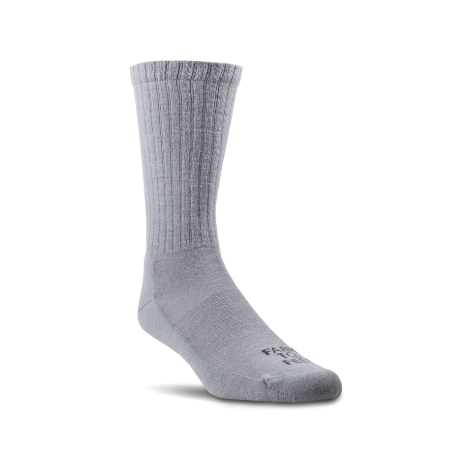 Farm to Feet Mount Airy Light Cushion Crew Everyday Socks - Medium / Platinum