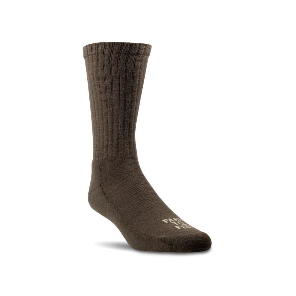 Farm to Feet Mount Airy Light Cushion Crew Everyday Socks - Medium / Turkish Coffee
