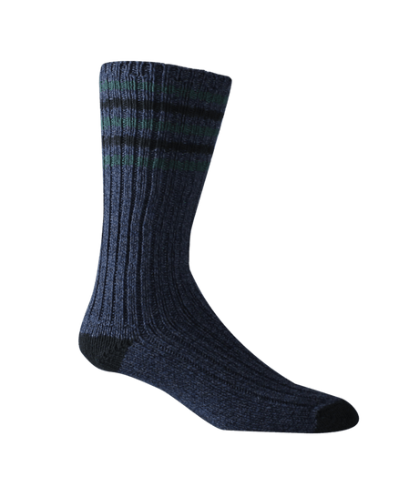 Woolrich Heritage Camp Ragg Crew Socks  -  Large / Marine Blue/Navy Frost