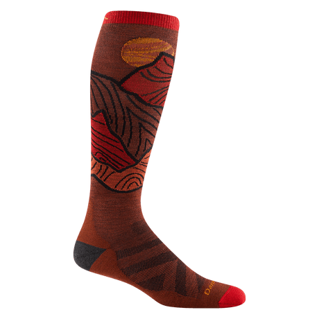 Darn Tough Mens Titan Over-the-Calf Lightweight Ski & Snowboard Socks - Clearance  -  Medium / Fireball