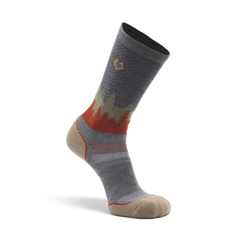 Fox River Decorah Medium Weight Crew Hiking Socks  -  Medium / Gray/Brass