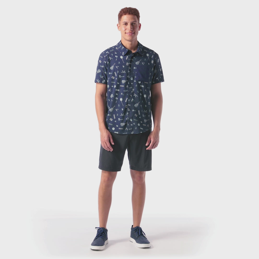 Smartwool Mens Printed Short-Sleeve Button Down