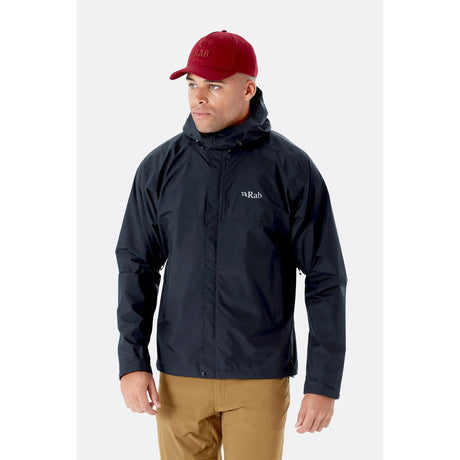 Rab Mens Downpour Eco Waterproof Jacket  -  X-Small / Black