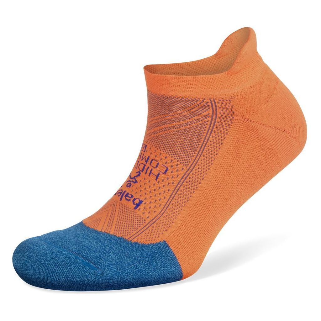 Balega Hidden Comfort No Show Tab Socks - Clearance  -  Small / Denim/Neon Orange