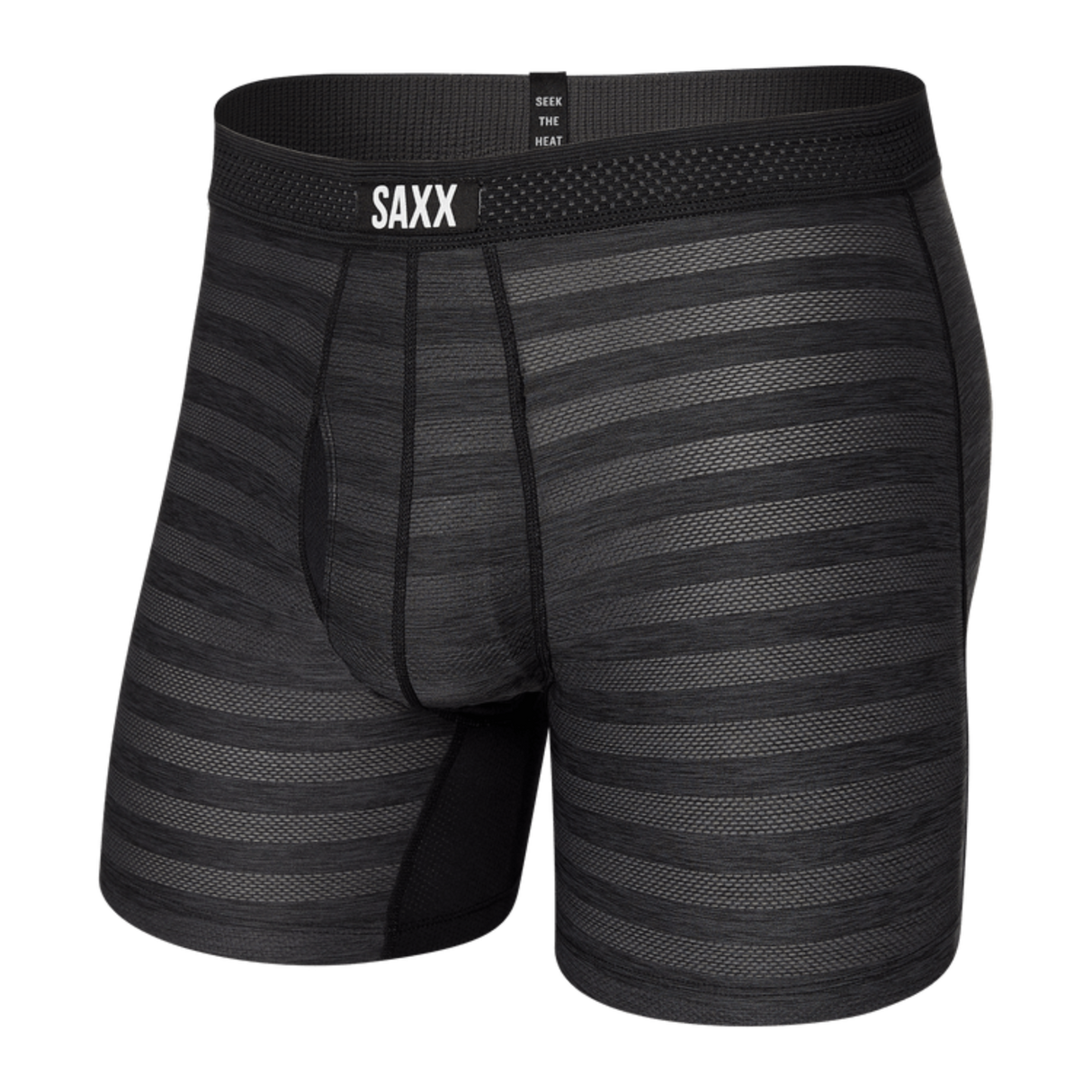 SAXX Mens DropTemp Cooling Mesh Boxer Brief  -  X-Small / Black Heather