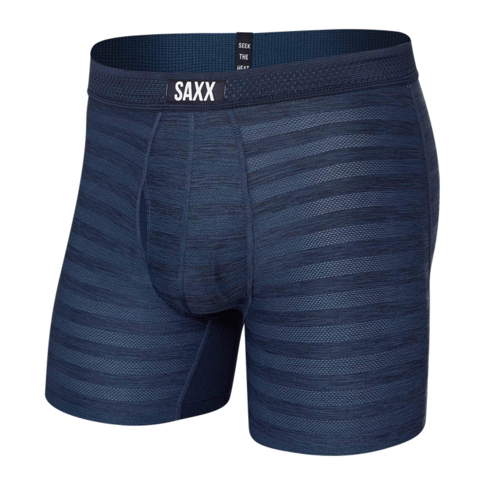SAXX Mens DropTemp Cooling Mesh Boxer Brief  -  Small / Dark Denim Heather