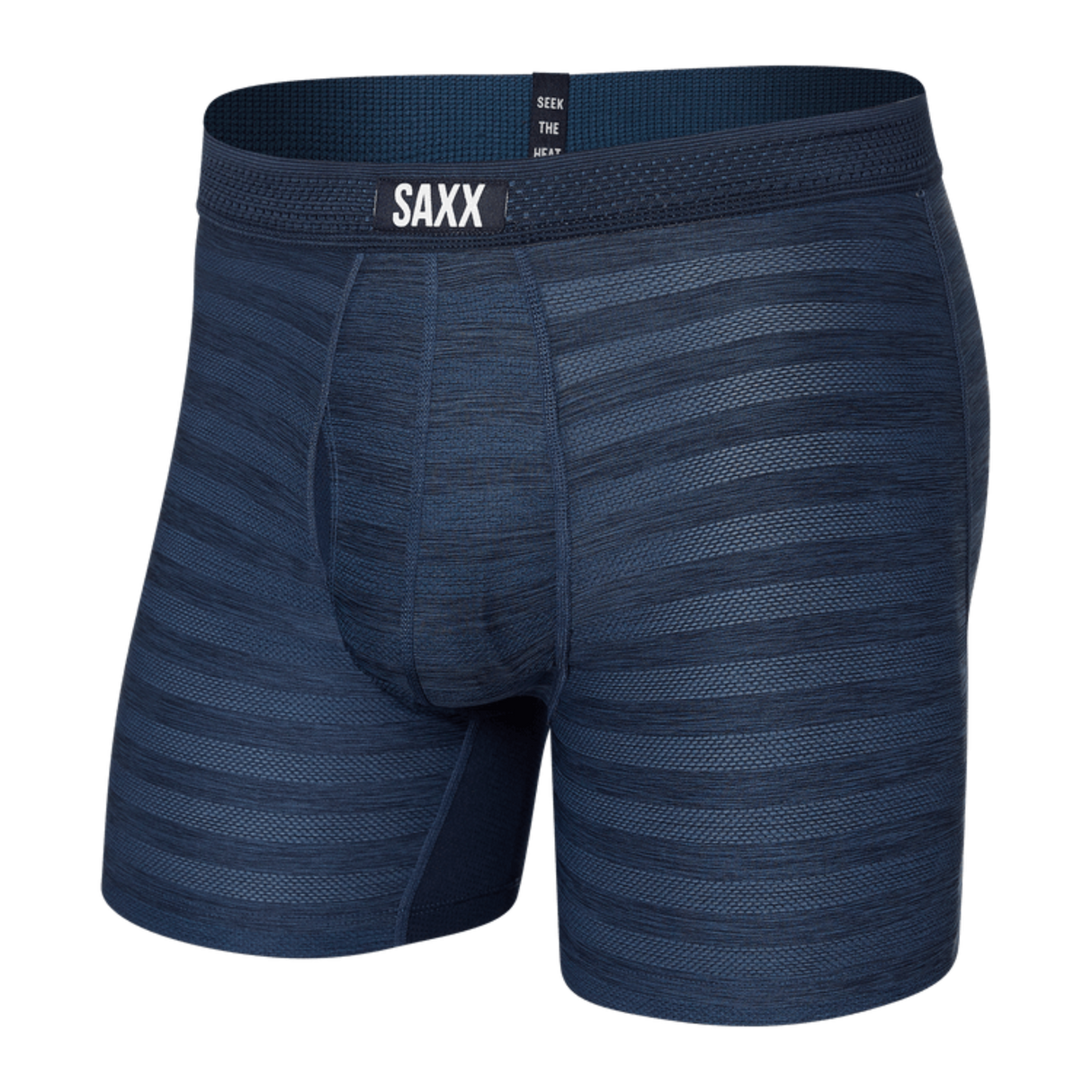 SAXX Mens DropTemp Cooling Mesh Boxer Brief  -  Small / Dark Denim Heather