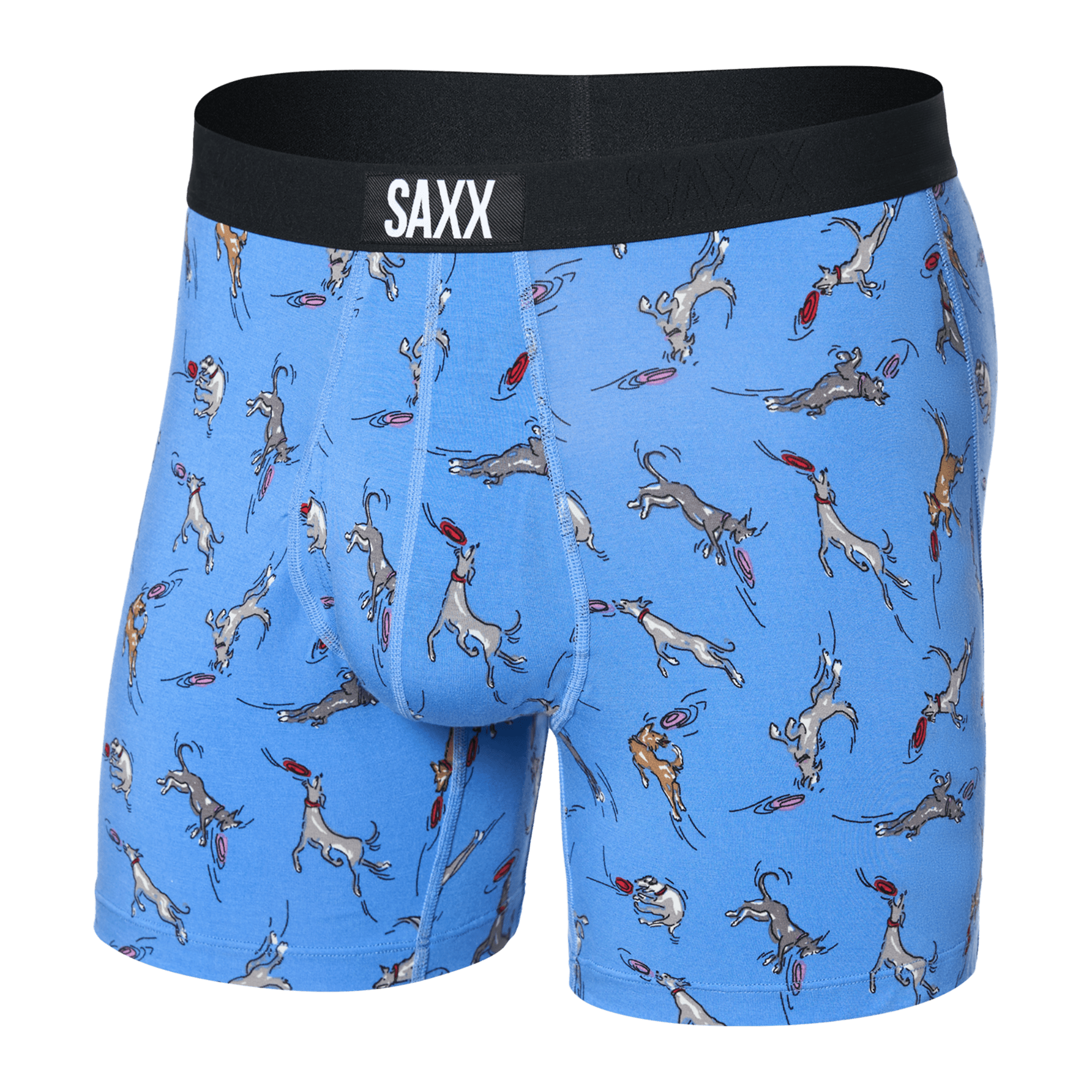 SAXX Mens Ultra Super Soft Boxer Brief  -  Small / Disc Dogs - Sail Blue