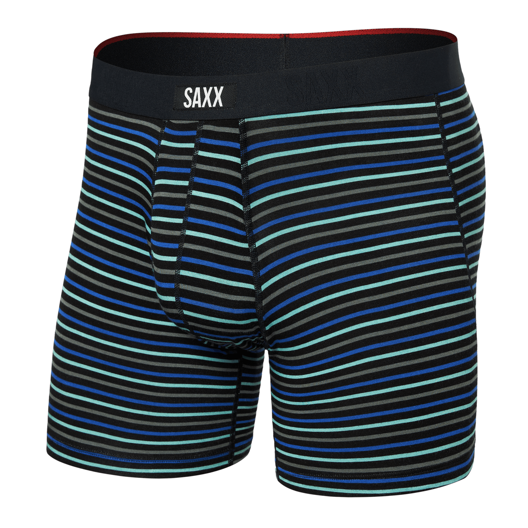 SAXX Mens Vibe Xtra Super Soft Boxer  -  Small / Gent's Stripe - Sport Blue