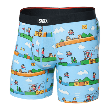 SAXX Mens Vibe Xtra Super Soft Boxer  -  Small / Out of Bounds - Blue