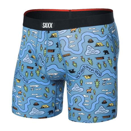SAXX Mens Vibe Xtra Super Soft Boxer  -  Small / Take The Trail - Slate