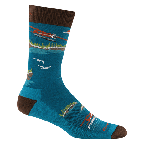 Darn Tough Mens Float Boat Crew Lightweight with Cushion Lifestyle Socks  -  Medium / Cascade