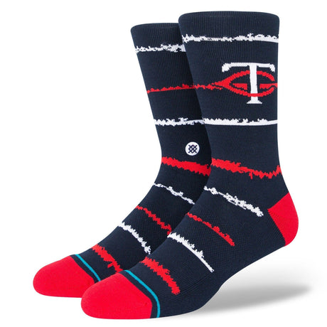 Stance MLB Chalk Crew Socks  -  Large / Minnesota Twins-Navy