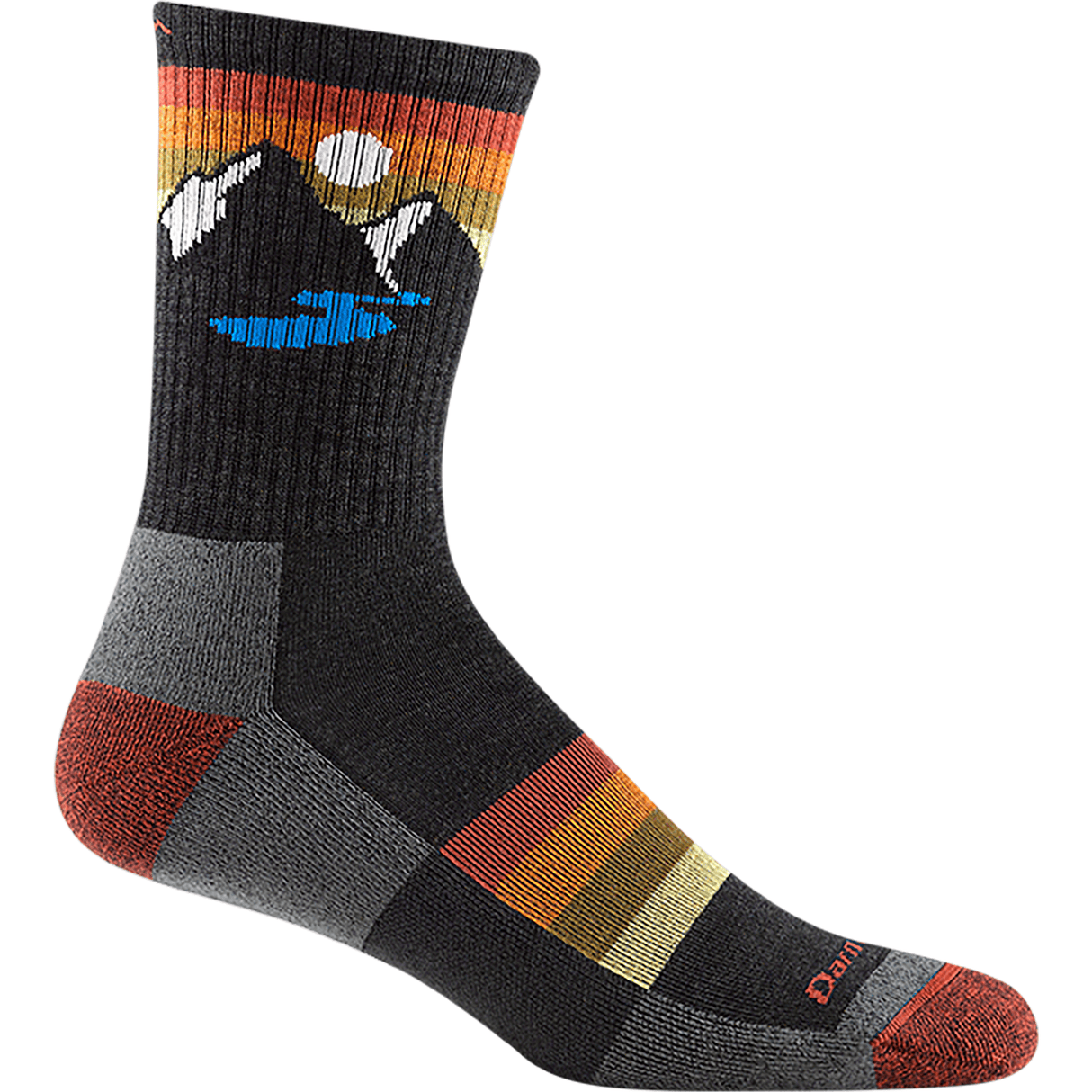 Darn Tough Mens Sunset Ridge Micro Crew Lightweight Hiking Socks - Medium / Charcoal