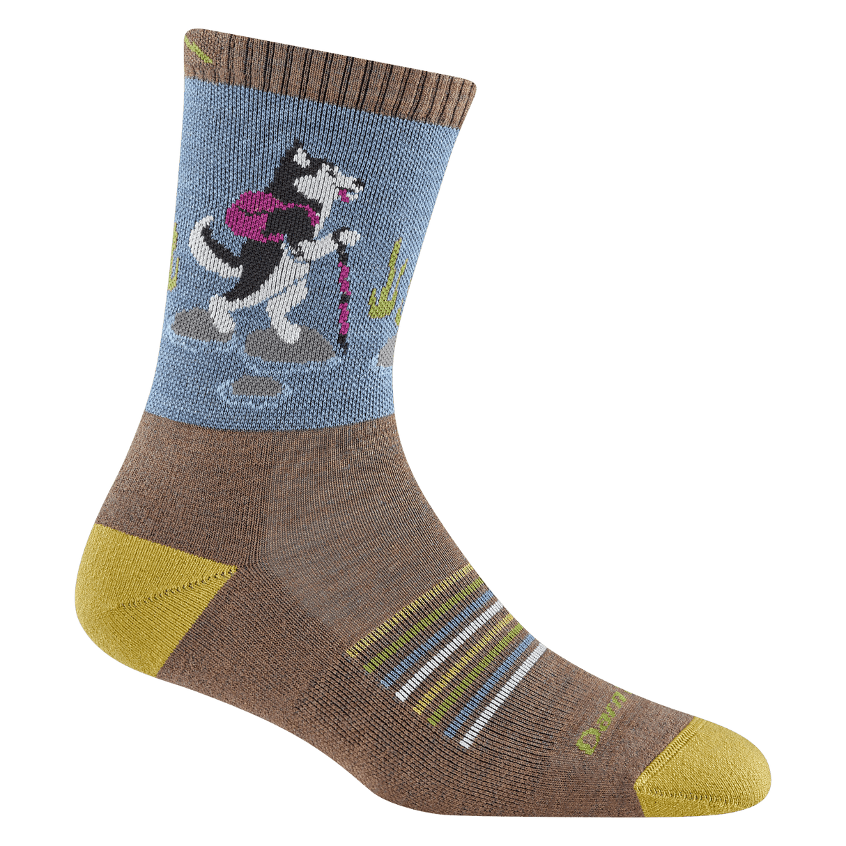 Darn Tough Womens Critter Club Micro Crew Lightweight Hiking Socks - Small / Bark