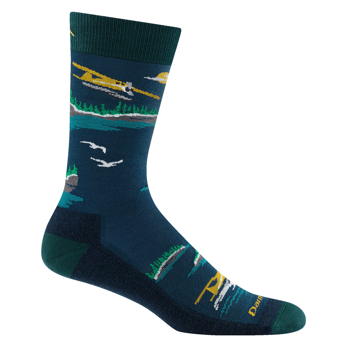 Darn Tough Mens Float Boat Crew Lightweight with Cushion Lifestyle Socks - Medium / Midnight