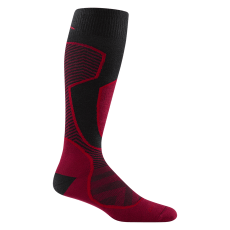 Darn Tough Mens Outer Limits Over-the-Calf Lightweight Ski & Snowboard Socks  -  Medium / Burgundy