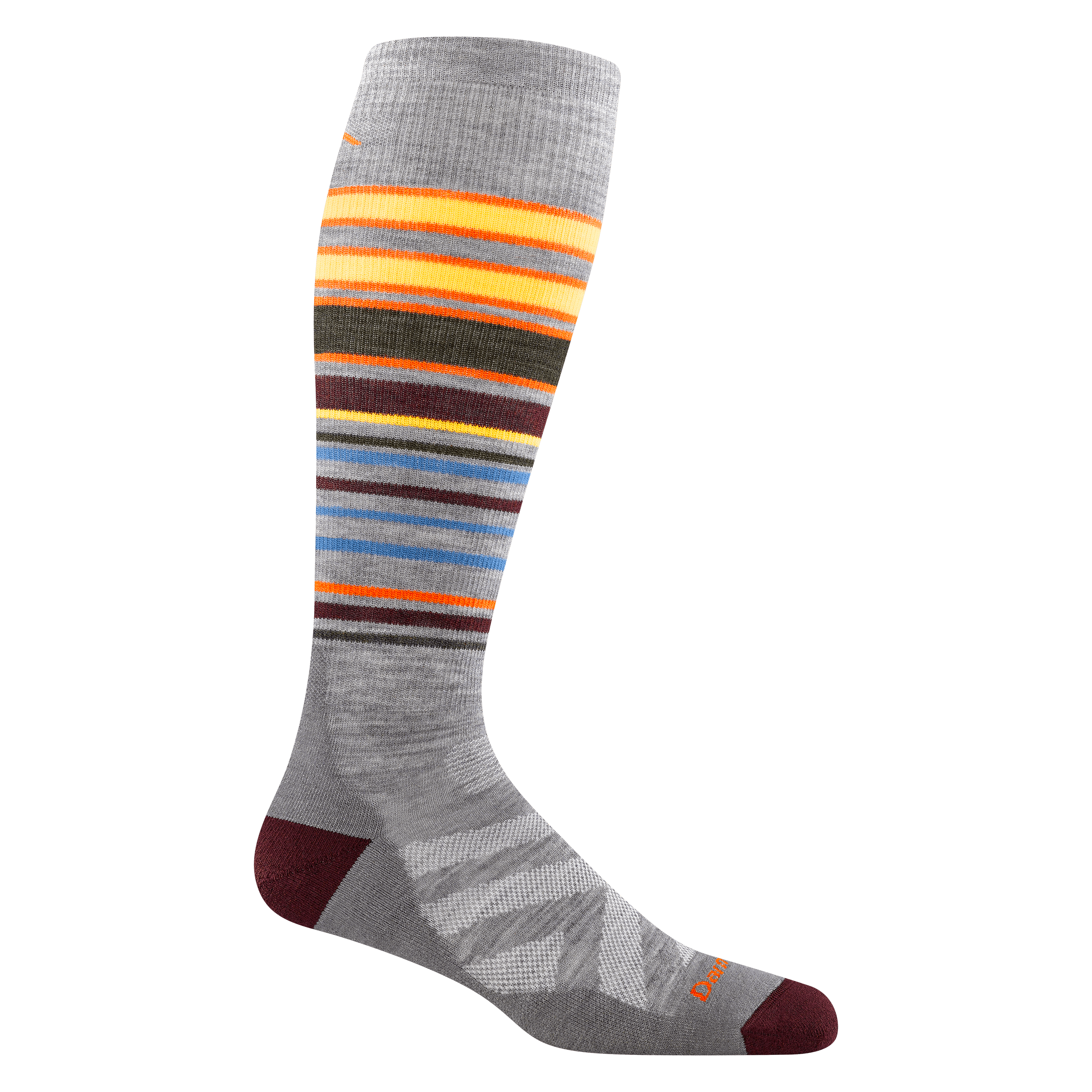 Darn Tough Mens Snowpack Over-the-Calf Midweight Ski & Snowboard Socks  -  Medium / Gray