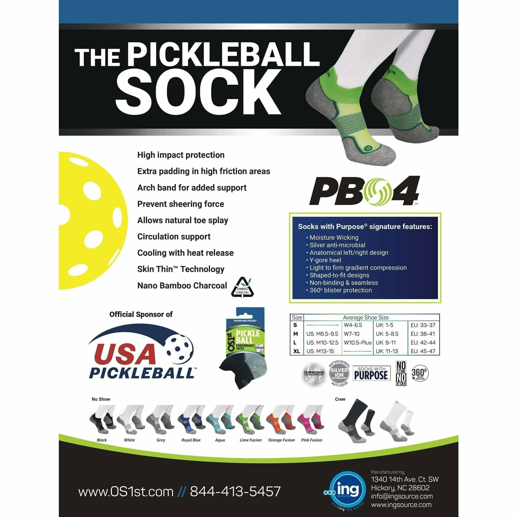 OS1st Pickleball Crew Socks  -