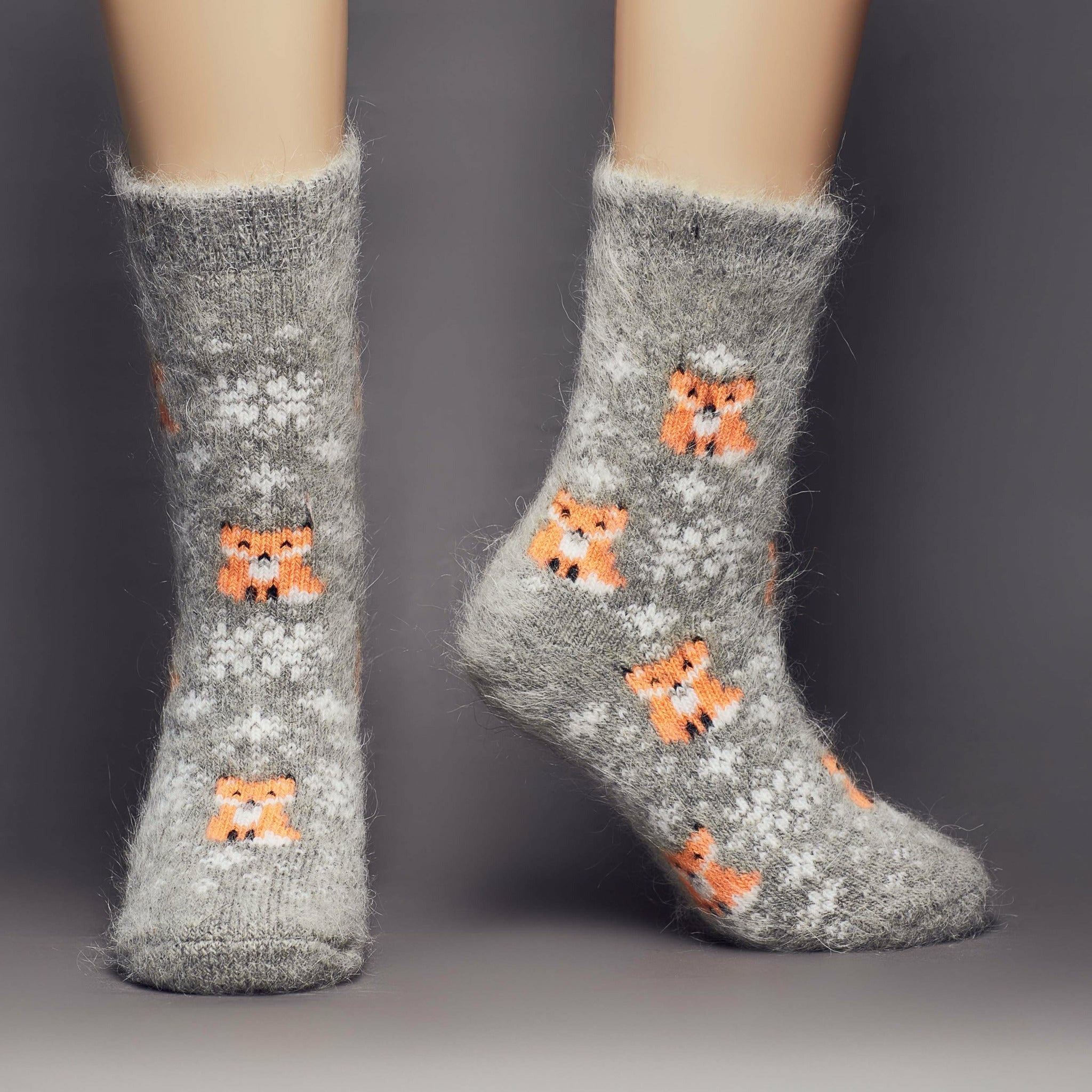 Siberia Spirit Frisky Foxes Crew Socks  -  Small / Frisky Foxes