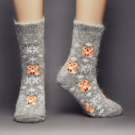 Siberia Spirit Frisky Foxes Crew Socks  -  Small / Frisky Foxes
